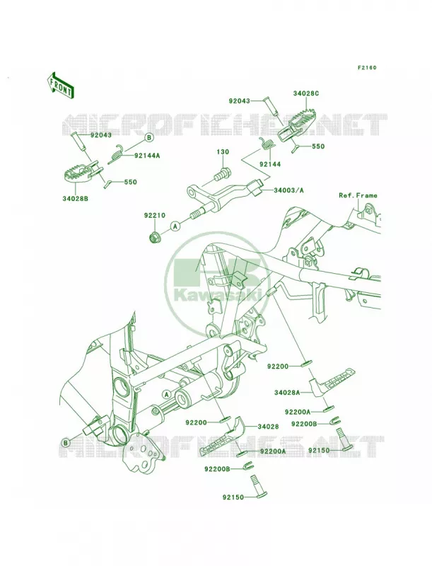 Footrests Kawasaki MOTOS 250 2012 KLX250S  KLX250TCF