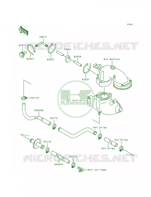 Cooling Kawasaki JET SKI 650 1993 SC  JL650-A3