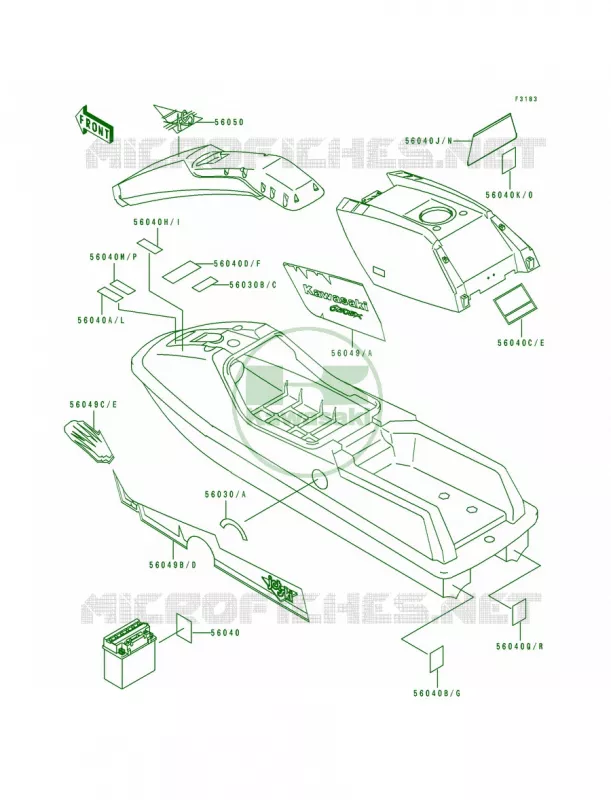 Label Kawasaki JET SKI 650 1993 650 SX  JS650-B3