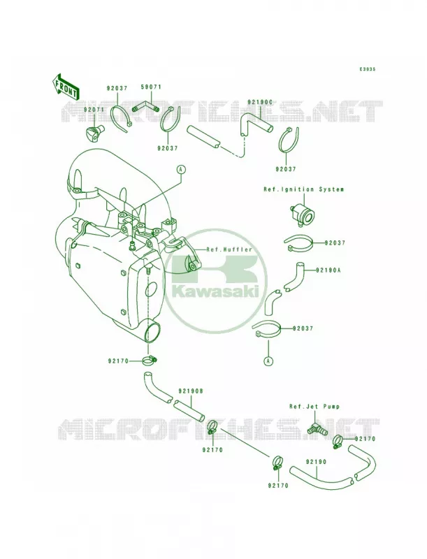 Cooling Kawasaki JET SKI 750 1993 750 SX  JS750-A2