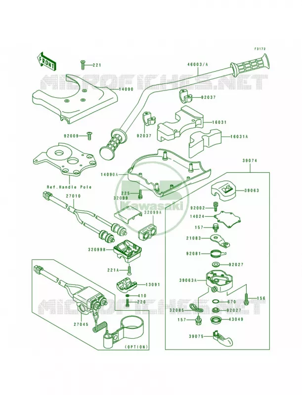 Handlebar Kawasaki JET SKI 750 1993 750 SX  JS750-A2