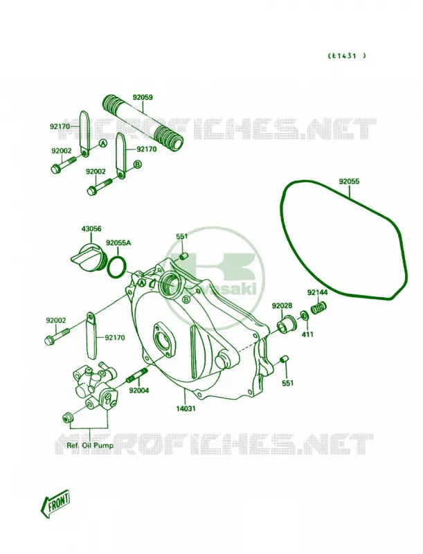 Engine Cover Kawasaki JET SKI 650 1992 JET MATE  JB650-A4