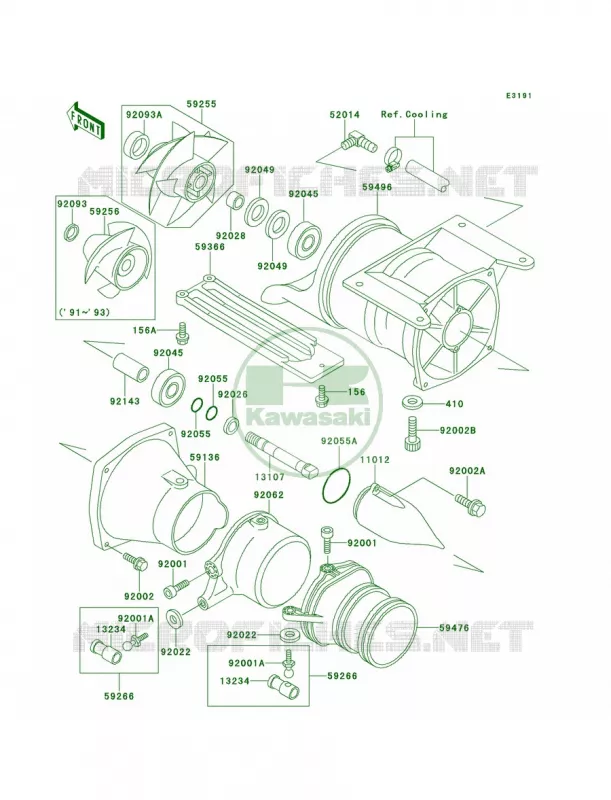 Jet Pump Kawasaki JET SKI 650 1992 X2  JF650-A7