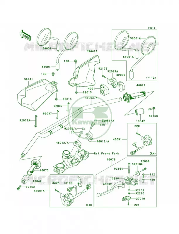 Handlebar Kawasaki MOTOS 650 2012 KLR650  KL650ECF