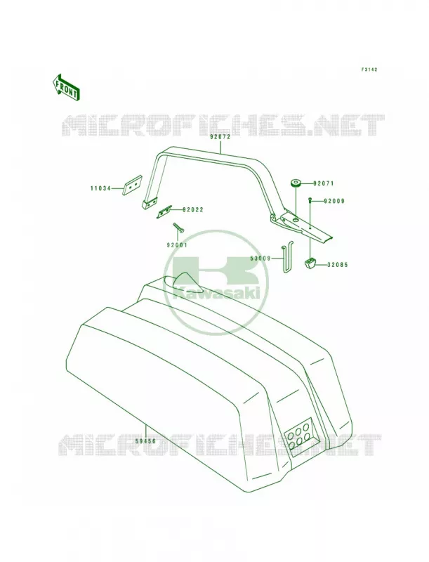 Engine Hood Kawasaki JET SKI 440 1992 JS440  JS440-A16