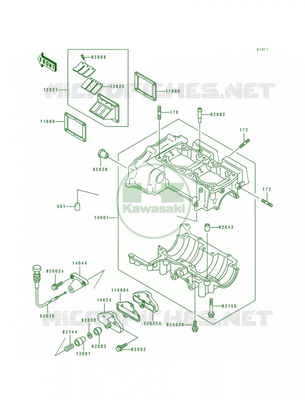 Crankcase Kawasaki JET SKI 650 1992 650 SX  JS650-B2