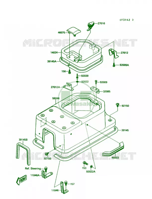 Engine Hood Kawasaki JET SKI 650 1991 JET MATE  JB650-A3