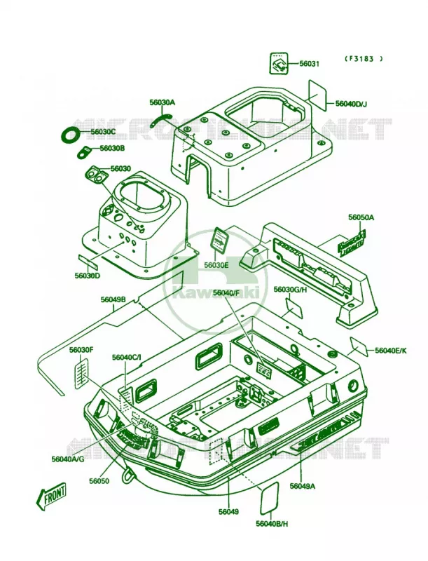 Label Kawasaki JET SKI 650 1991 JET MATE  JB650-A3
