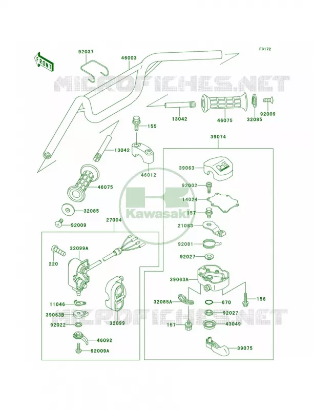 Handlebar Kawasaki JET SKI 650 1991 X2  JF650-A6