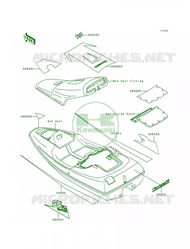 DecalsJL650-A1 Kawasaki JET SKI 650 1991 SC  JL650-A1