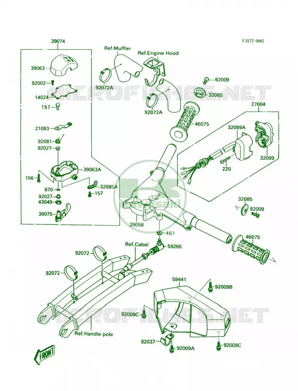 HandlebarJS300-A1 Kawasaki JET SKI 300 1991 300 SX  JS300-A5