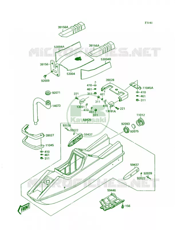 HullJS300-A1A2 Kawasaki JET SKI 300 1991 300 SX  JS300-A5