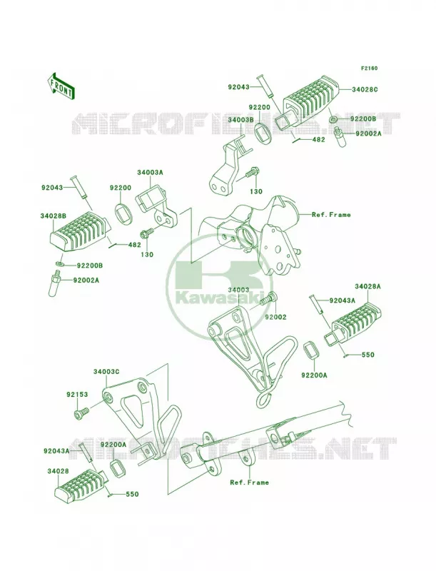 Footrests Kawasaki MOTOS 650 2011 KLR650  KL650EBF
