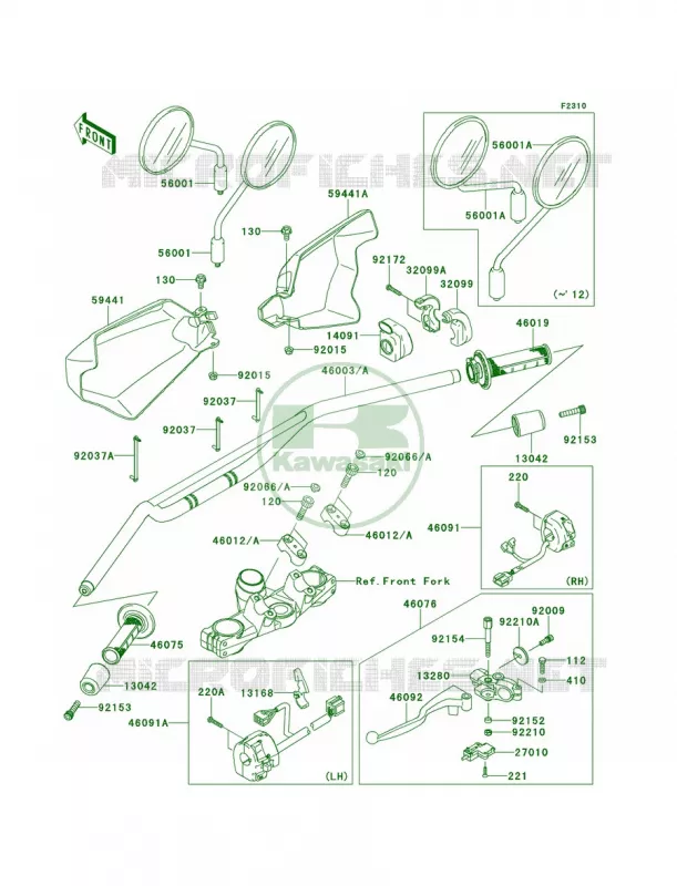 Handlebar Kawasaki MOTOS 650 2011 KLR650  KL650EBF