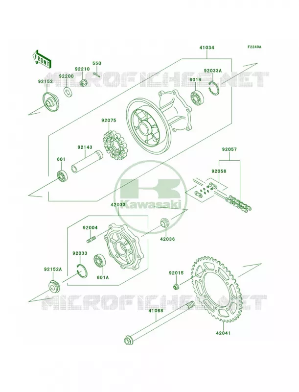 Rear HubECF-EES Kawasaki MOTOS 650 2011 KLR650  KL650EBF