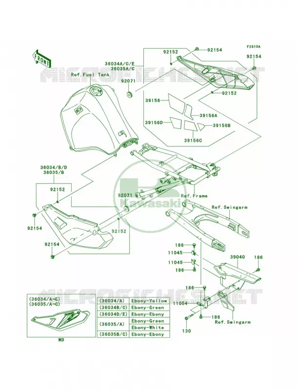 Side CoversChain CoverEDFEEF Kawasaki MOTOS 650 2011 KLR650  KL650EBF