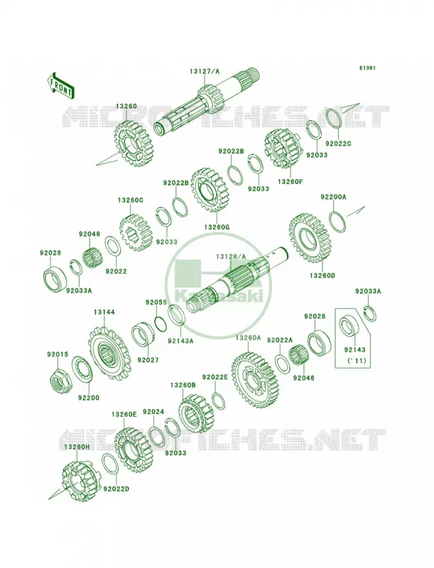 Transmission Kawasaki MOTOS 650 2011 KLR650  KL650EBF
