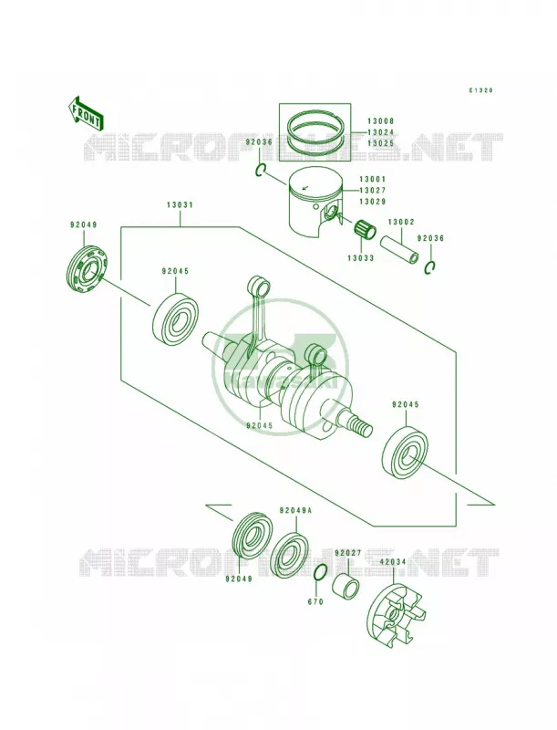 CrankshaftPiston Kawasaki JET SKI 650 1991 650 SX  JS650-B1