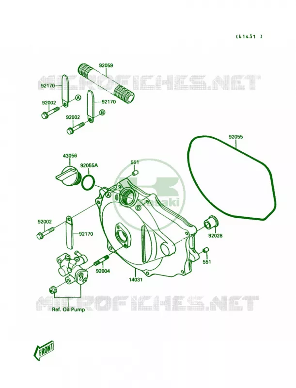 Engine Covers Kawasaki JET SKI 650 1990 JET MATE  JB650-A2