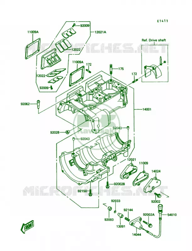 Crankcase Kawasaki JET SKI 650 1990 X2  JF650-A5