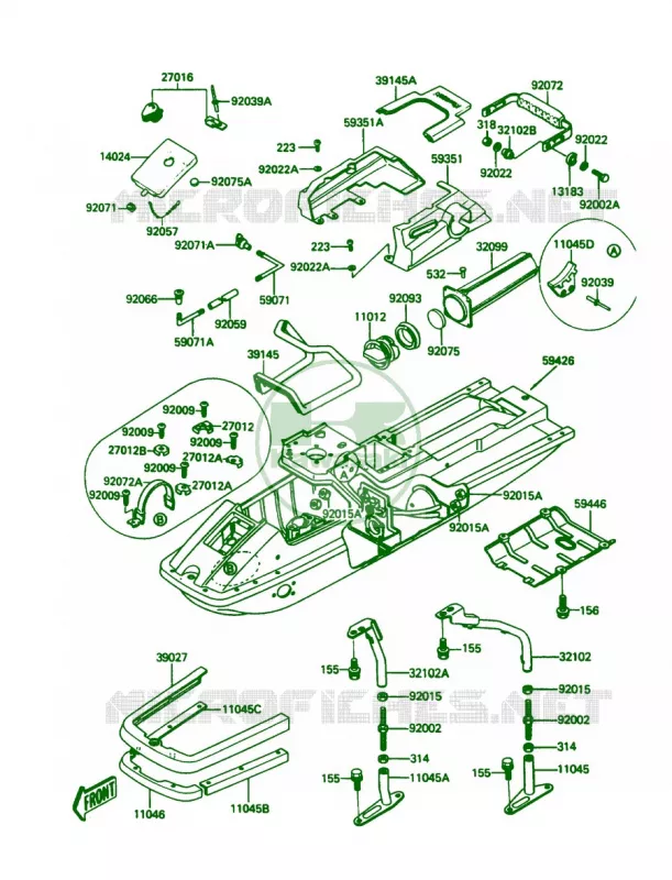 Hull Kawasaki JET SKI 650 1990 X2  JF650-A5