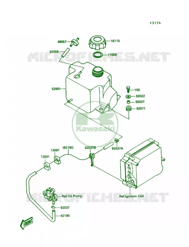 Oil Tank Kawasaki JET SKI 650 1990 TS  JF650-B2