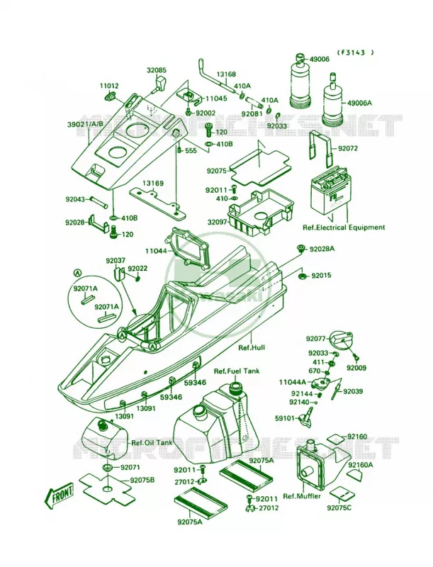 Hull Fittings Kawasaki JET SKI 300 1990 300 SX  JS300-A4