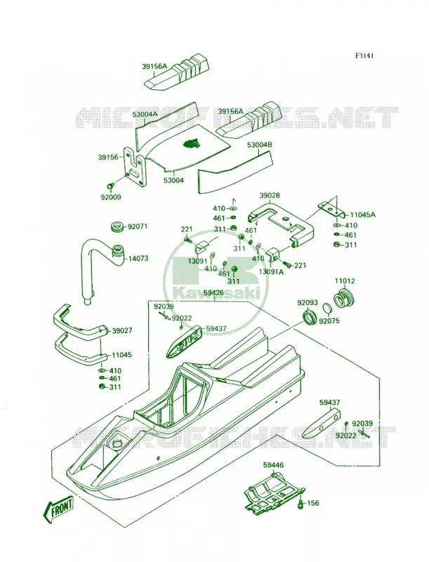HullJS300-A1A2 Kawasaki JET SKI 300 1990 300 SX  JS300-A4
