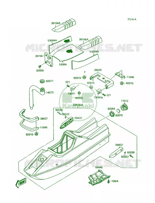 HullJS300-A3A4A5 Kawasaki JET SKI 300 1990 300 SX  JS300-A4