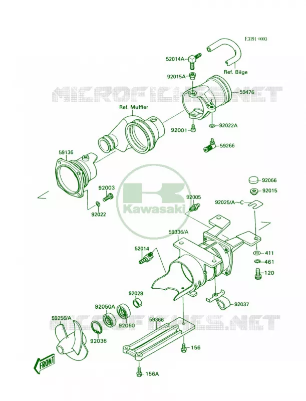 Jet PumpJS300-A1 Kawasaki JET SKI 300 1990 300 SX  JS300-A4