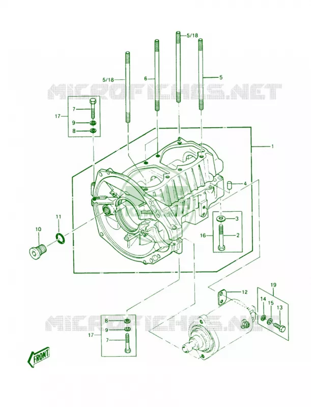 Crankcase Kawasaki JET SKI 440 1990 JS440  JS440-A14
