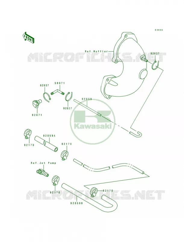 Cooling Kawasaki JET SKI 550 1990 550 SX  JS550-B1
