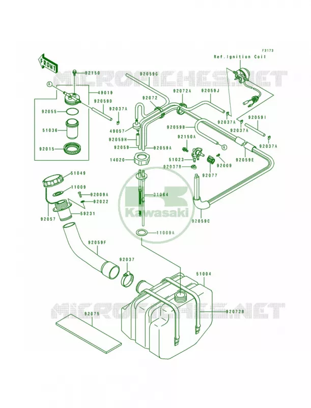 Fuel Tank Kawasaki JET SKI 550 1990 550 SX  JS550-B1