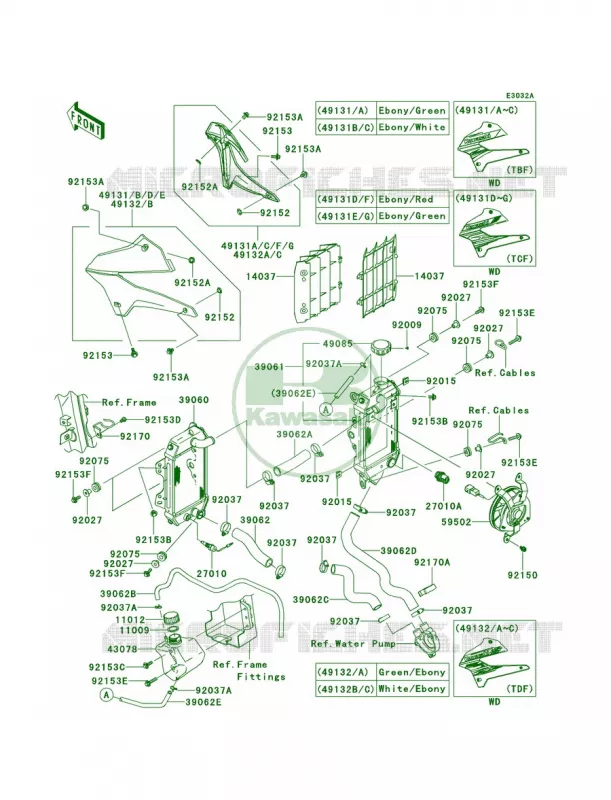 RadiatorTBF-TDF Kawasaki MOTOS 250 2011 KLX250S  KLX250TBF