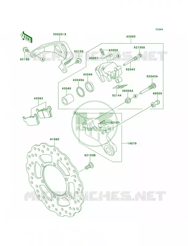 Rear Brake Kawasaki MOTOS 250 2011 KLX250S  KLX250TBF