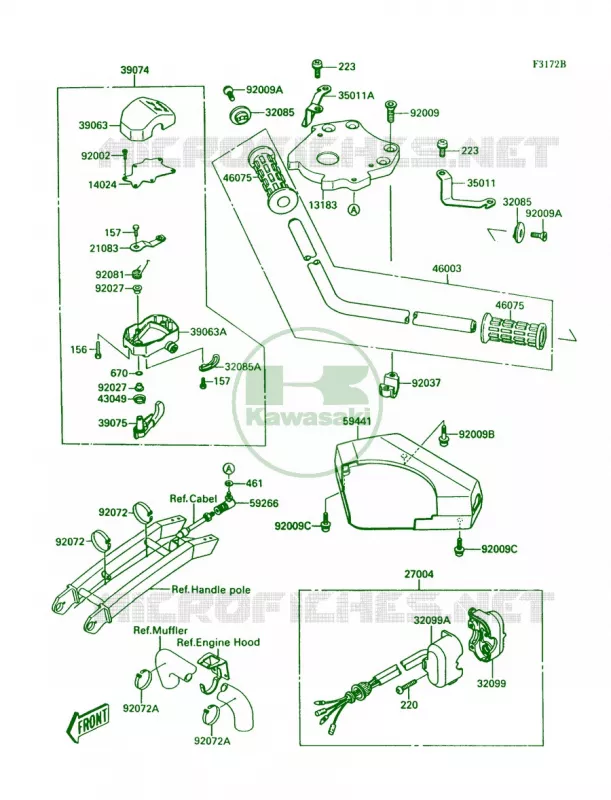 HandlebarJS300-A5 Kawasaki JET SKI 300 1989 300 SX  JS300-A3