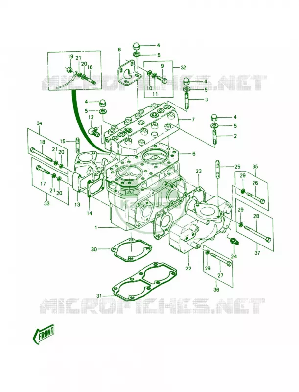 Cylinder HeadCylinder Kawasaki JET SKI 440 1989 JS440  JS440-A13