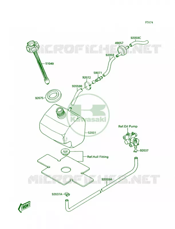 Oil TankJS300-A1A2 Kawasaki JET SKI 300 1988 300 SX  JS300-A2