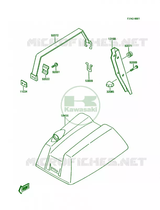 Engine Hood Kawasaki JET SKI 300 1988 JS300  JS300-B3