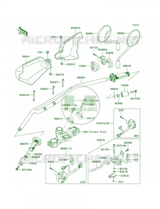 Handlebar Kawasaki MOTOS 650 2010 KLR650  KL650EAF