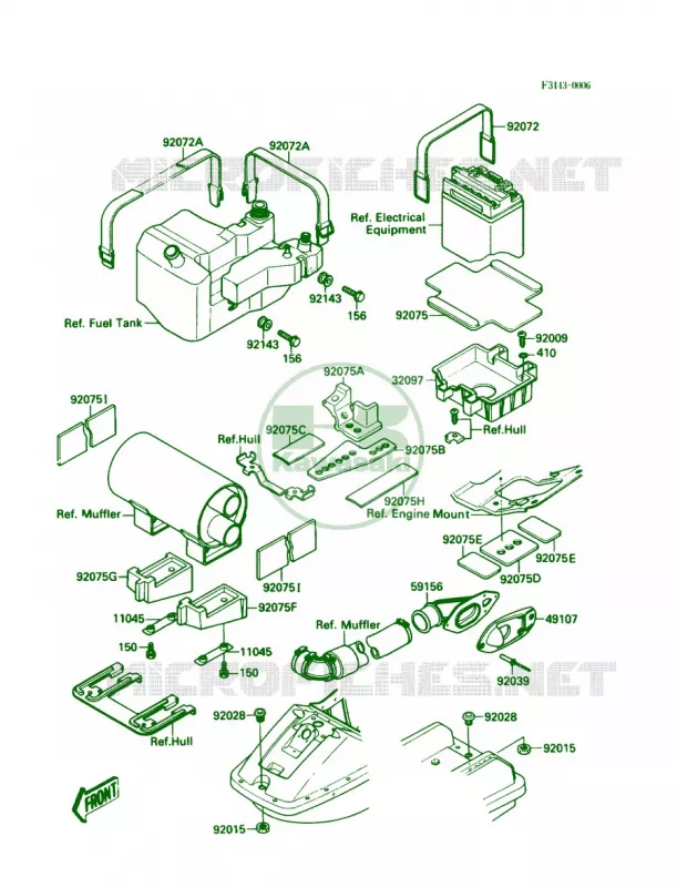 Hull Fittings Kawasaki JET SKI 650 1988 650 SX  JS650-A2