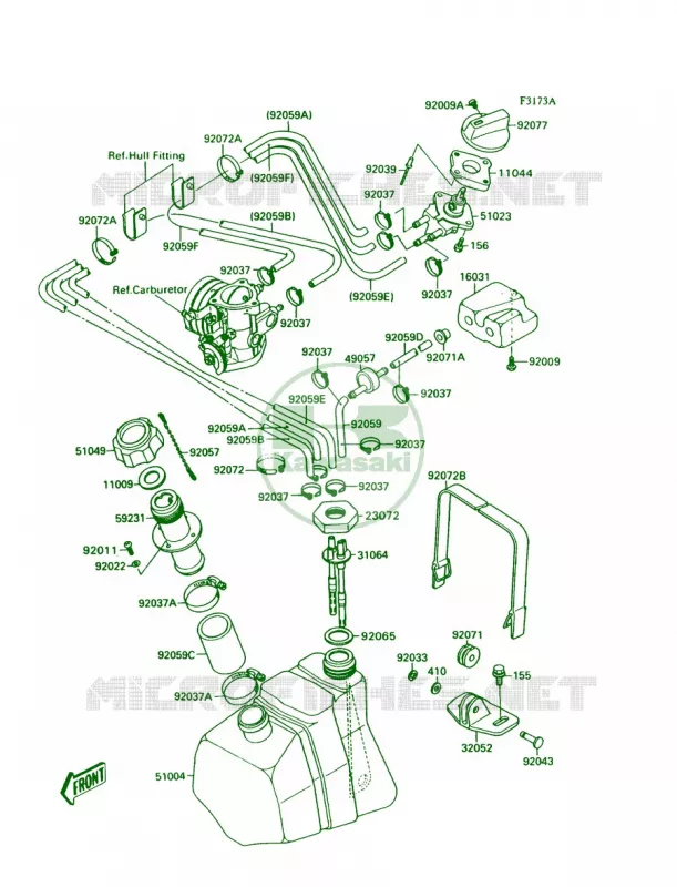 Fuel TankJS300-A3A4 Kawasaki JET SKI 300 1987 300 SX  JS300-A1