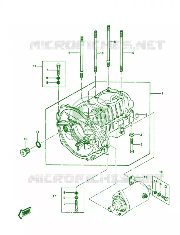 CRANKCASE Kawasaki JET SKI 550 1986 JS550  JS550-A5