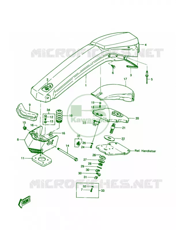 HANDLE POLE Kawasaki JET SKI 550 1986 JS550  JS550-A5