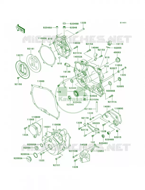 Engine Covers Kawasaki MOTOS 250 2010 KLX250S  KLX250TAF