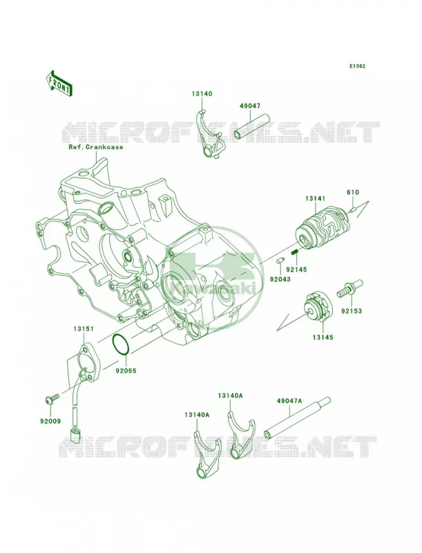 Gear Change DrumShift Forks Kawasaki MOTOS 450 2012 KLX450R  KLX450ACF