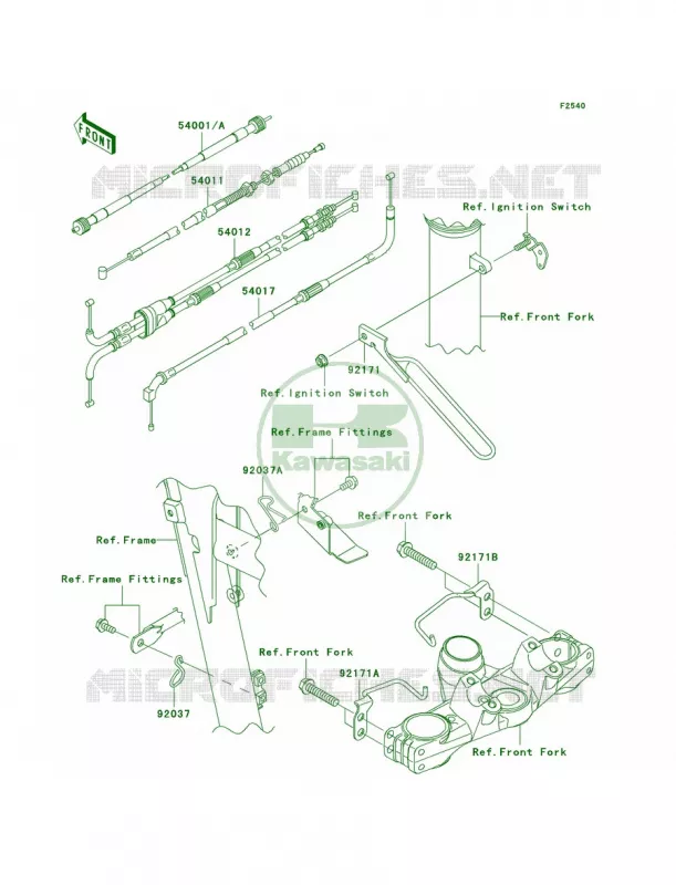Cables Kawasaki MOTOS 650 2009 KLR650  KL650E9F