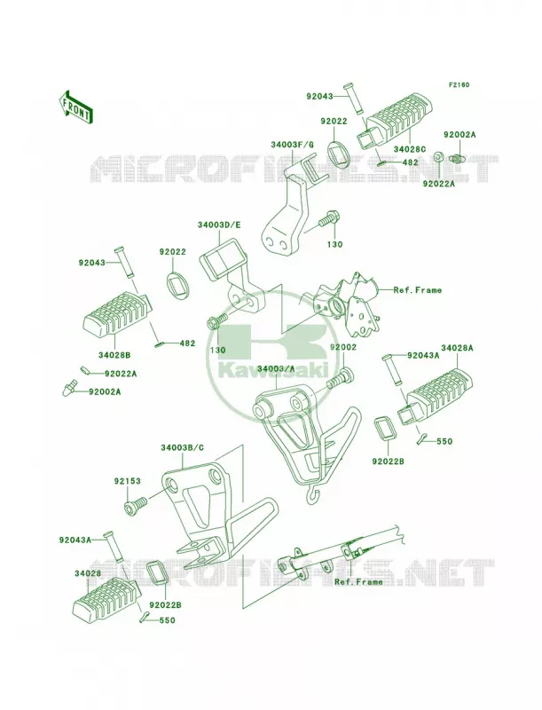 Footrests Kawasaki MOTOS 650 2009 KLR650  KL650E9F