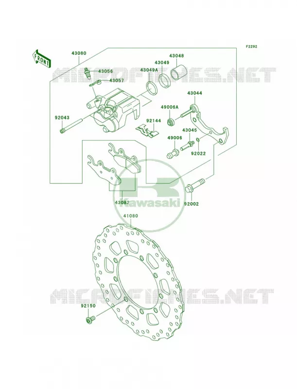 Front Brake Kawasaki MOTOS 650 2008 KLR650  KL650E8F