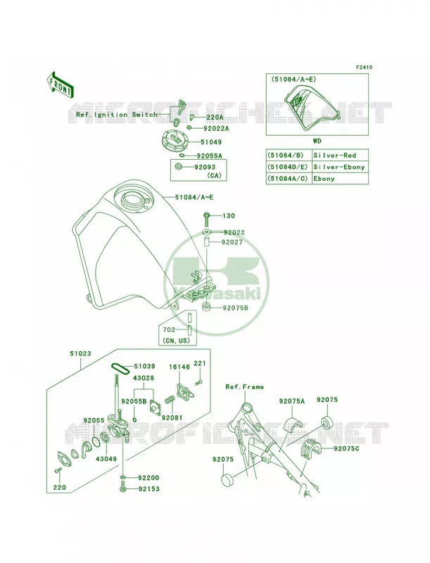 Fuel Tank Kawasaki MOTOS 650 2007 KLR650  KL650A7F